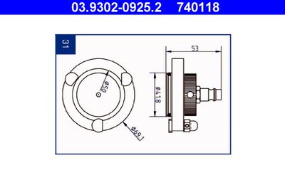Brake Bleeder Adapter ATE 03.9302-0925.2