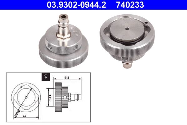 ATE 03.9302-0944.2 Brake Bleeder Adapter