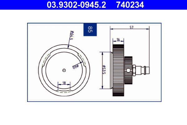 ATE 03.9302-0945.2 Brake Bleeder Adapter