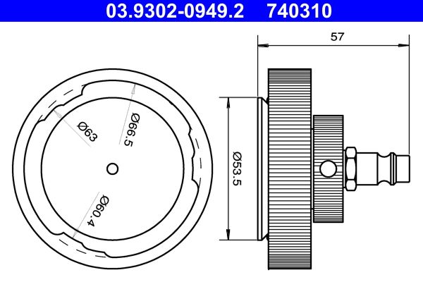 ATE 03.9302-0949.2 Brake Bleeder Adapter