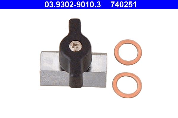 ATE 03.9302-9010.3 Shut-off Cock, filling/bleeding unit (brake hydraulics)