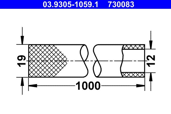 ATE 03.9305-1059.1 Vacuum Hose, braking system