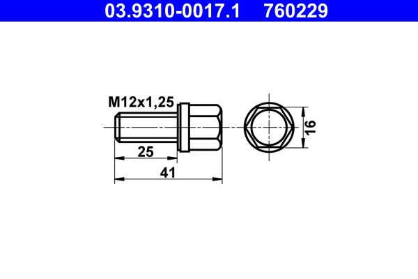 ATE 03.9310-0017.1 Clamping Screw, flaring tool
