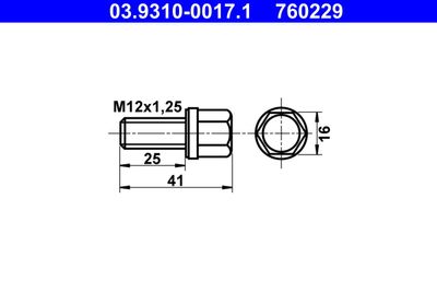 Clamping Screw, flaring tool ATE 03.9310-0017.1