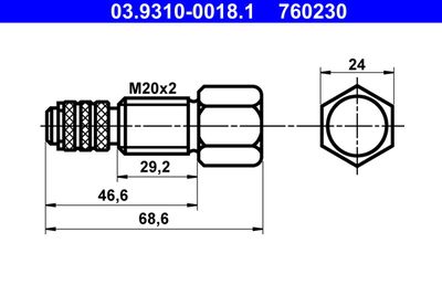Spindle Screw, flaring tool ATE 03.9310-0018.1