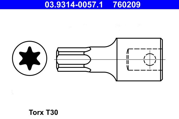 ATE 03.9314-0057.1 Socket Wrench Insert