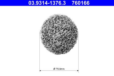 Cleaning Disc, wheel hub cleaning set ATE 03.9314-1376.3