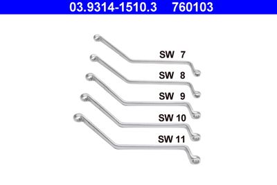 Spanner Set, ring/open ended ATE 03.9314-1510.3