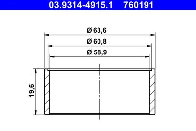 Mounting Ring, dust cap (brake caliper pistons) ATE 03.9314-4915.1