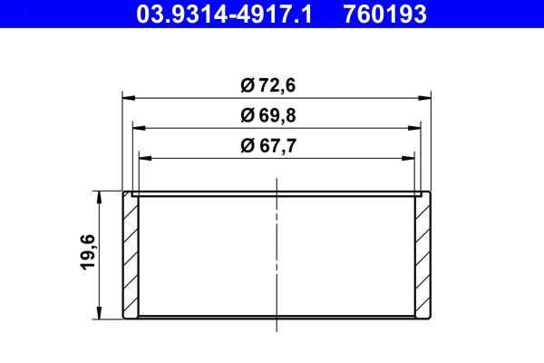 ATE 03.9314-4917.1 Mounting Ring, dust cap (brake caliper pistons)