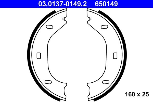 ATE 03.0137-0149.2 Brake Shoe Set, parking brake