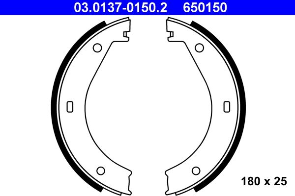 ATE 03.0137-0150.2 Brake Shoe Set, parking brake