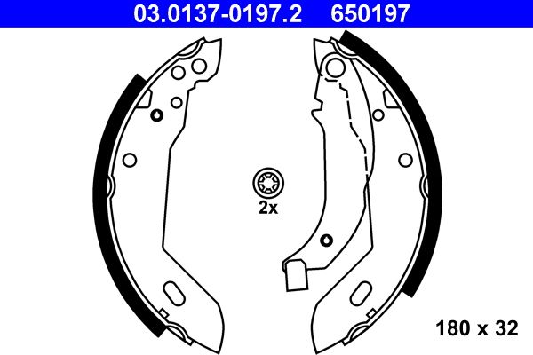 ATE 03.0137-0197.2 Brake Shoe Set