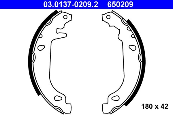 ATE 03.0137-0209.2 Brake Shoe Set