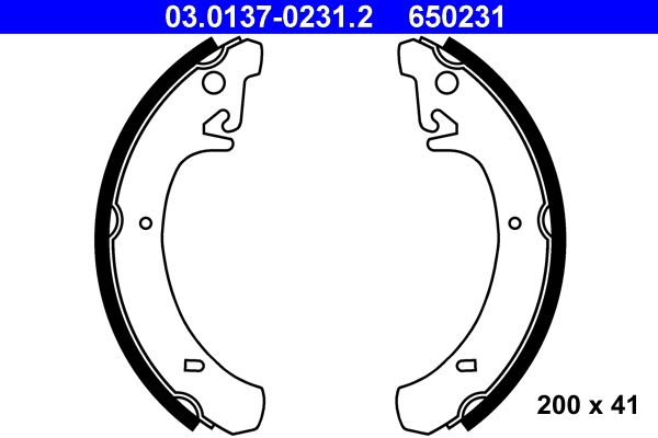 ATE 03.0137-0231.2 Brake Shoe Set