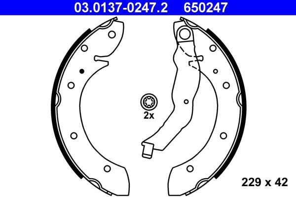 ATE 03.0137-0247.2 Brake Shoe Set