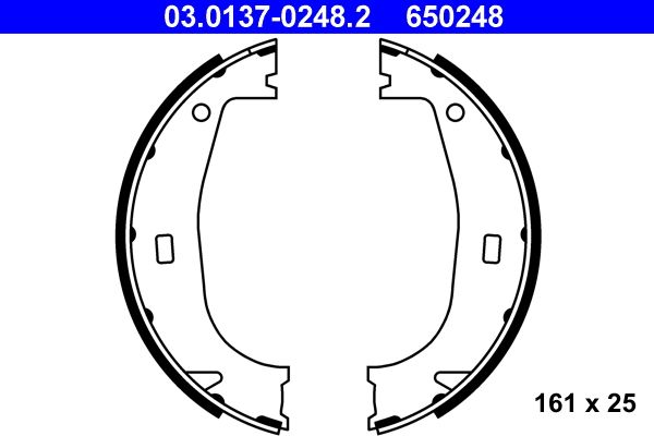 ATE 03.0137-0248.2 Brake Shoe Set, parking brake