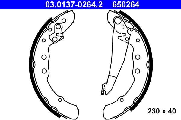 ATE 03.0137-0264.2 Brake Shoe Set