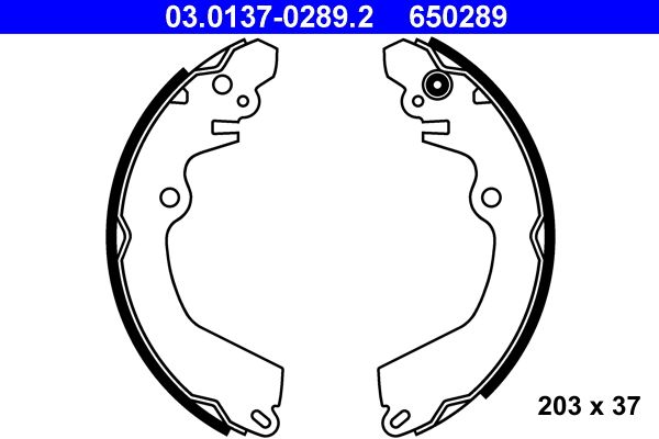 ATE 03.0137-0289.2 Brake Shoe Set