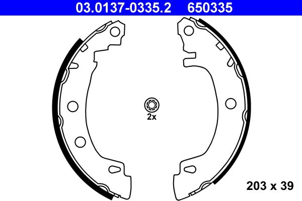 ATE 03.0137-0335.2 Brake Shoe Set