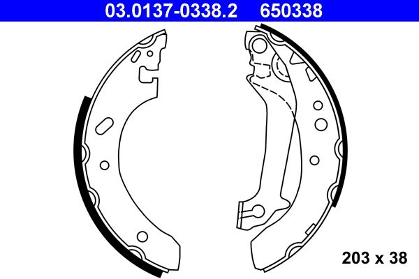 ATE 03.0137-0338.2 Brake Shoe Set