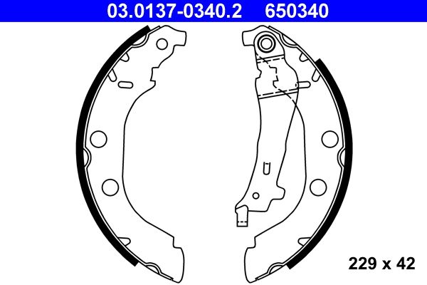 ATE 03.0137-0340.2 Brake Shoe Set