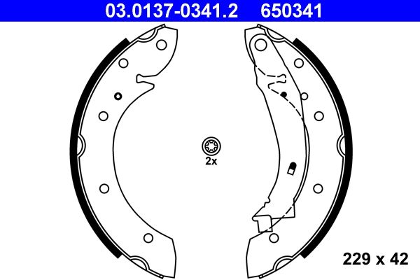 ATE 03.0137-0341.2 Brake Shoe Set