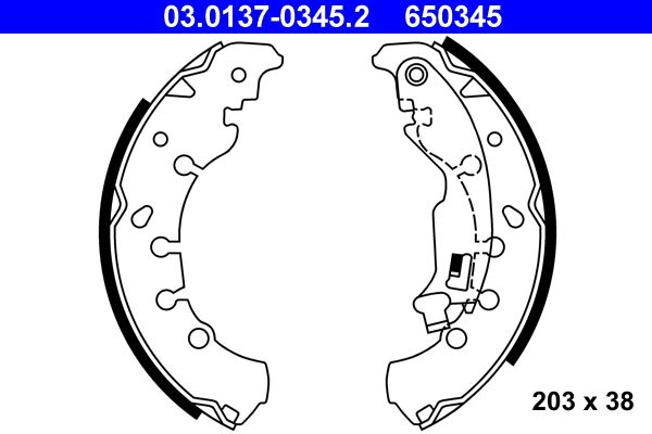 ATE 03.0137-0345.2 Brake Shoe Set