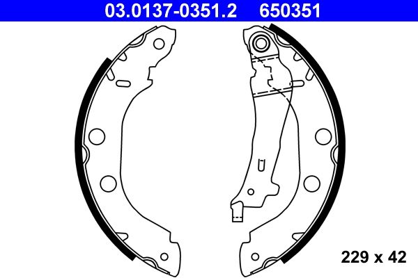 ATE 03.0137-0351.2 Brake Shoe Set