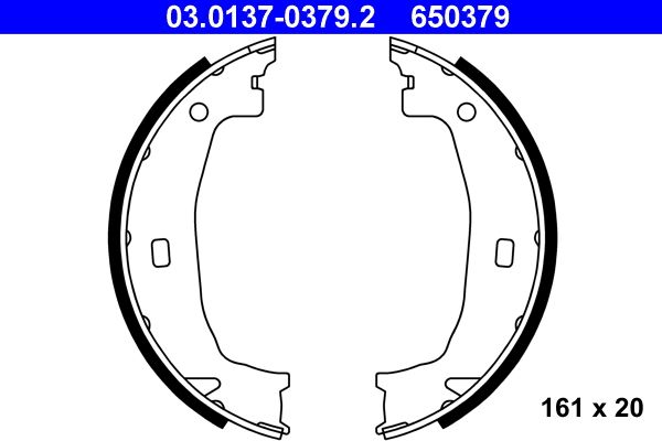 ATE 03.0137-0379.2 Brake Shoe Set, parking brake