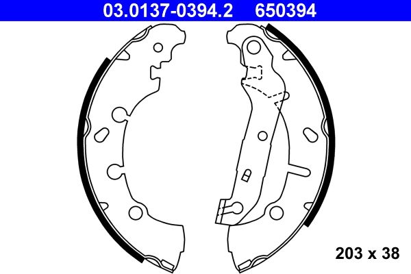ATE 03.0137-0394.2 Brake Shoe Set