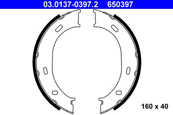 ATE 03.0137-0397.2 Brake Shoe Set, parking brake