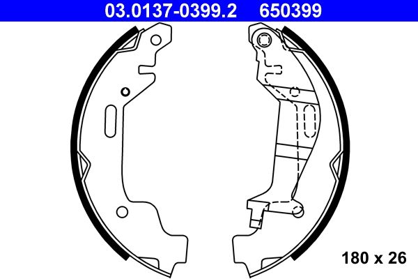 ATE 03.0137-0399.2 Brake Shoe Set