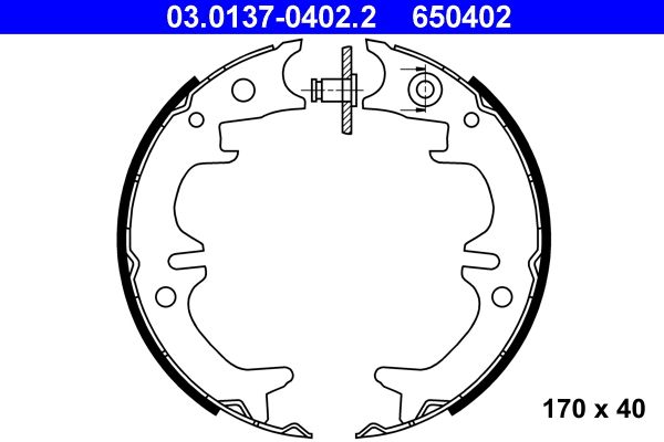 ATE 03.0137-0402.2 Brake Shoe Set, parking brake