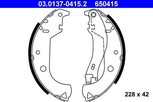 ATE 03.0137-0415.2 Brake Shoe Set