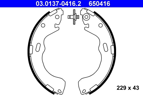 ATE 03.0137-0416.2 Brake Shoe Set