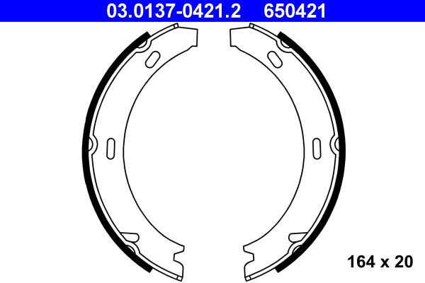 ATE 03.0137-0421.2 Brake Shoe Set, parking brake