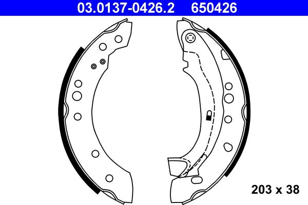 ATE 03.0137-0426.2 Brake Shoe Set
