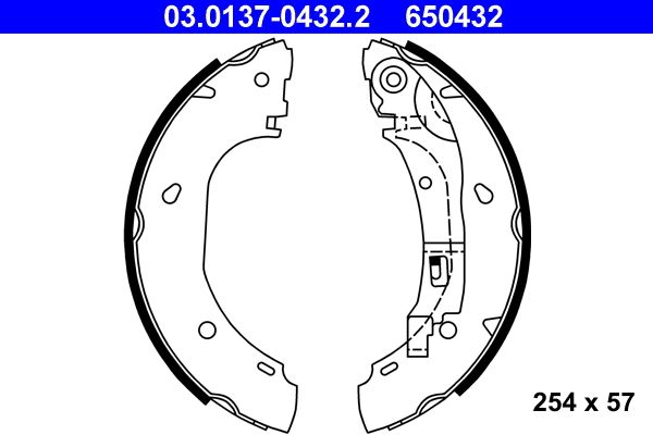 ATE 03.0137-0432.2 Brake Shoe Set