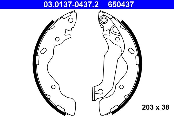 ATE 03.0137-0437.2 Brake Shoe Set