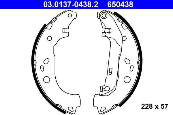 ATE 03.0137-0438.2 Brake Shoe Set