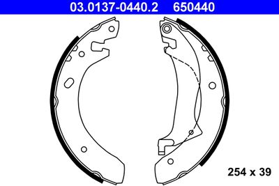 Brake Shoe Set ATE 03.0137-0440.2