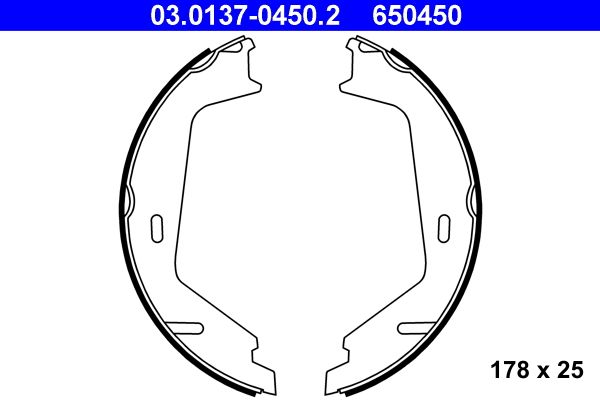 ATE 03.0137-0450.2 Brake Shoe Set, parking brake