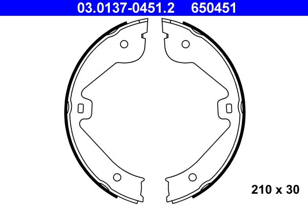 ATE 03.0137-0451.2 Brake Shoe Set, parking brake