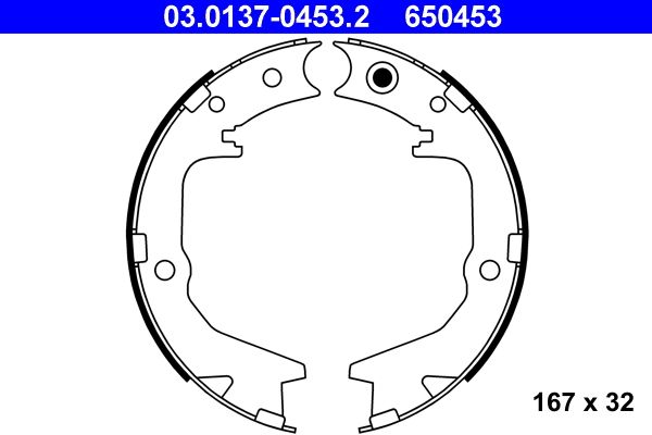 ATE 03.0137-0453.2 Brake Shoe Set, parking brake