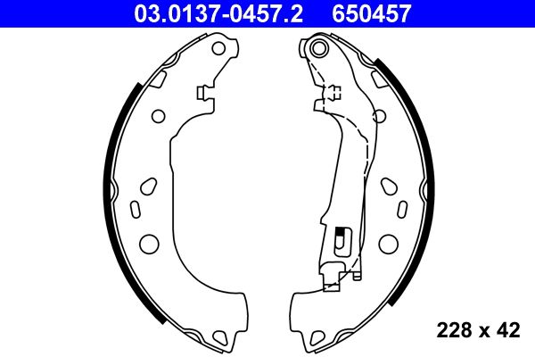 ATE 03.0137-0457.2 Brake Shoe Set
