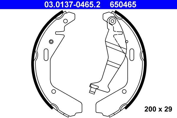 ATE 03.0137-0465.2 Brake Shoe Set