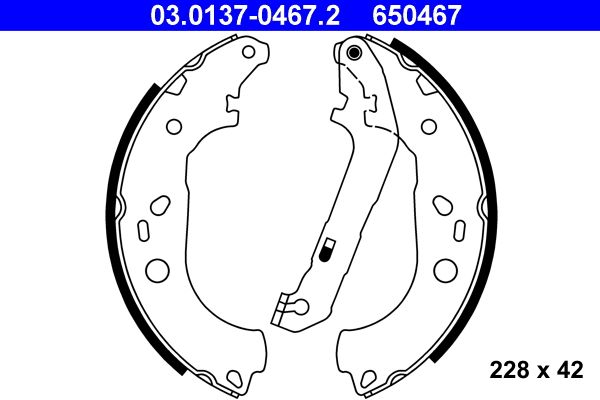 ATE 03.0137-0467.2 Brake Shoe Set