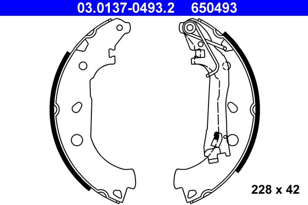 ATE 03.0137-0493.2 Brake Shoe Set
