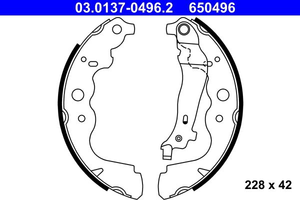 ATE 03.0137-0496.2 Brake Shoe Set